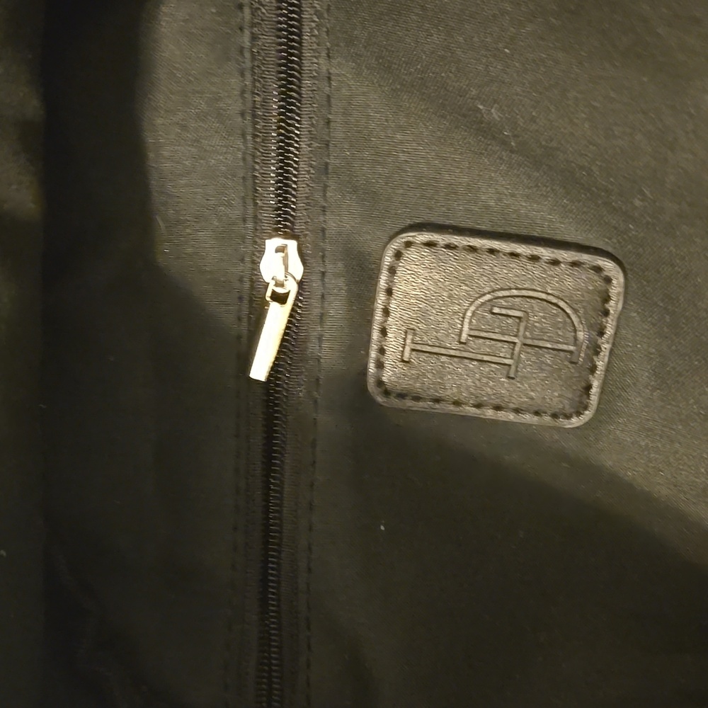 Black Mini Backpack with Cross Pattern And Gold Zippers - Picture 6 of 10